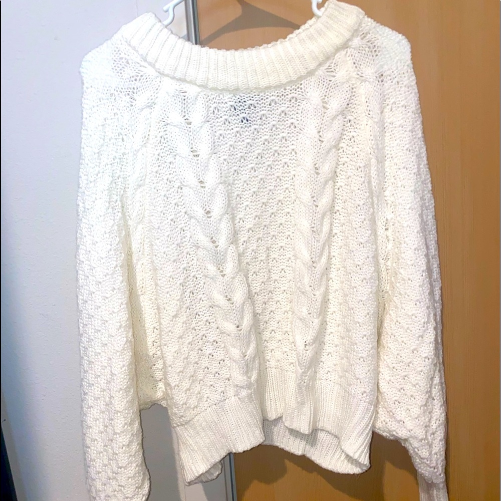 White cropped sweater